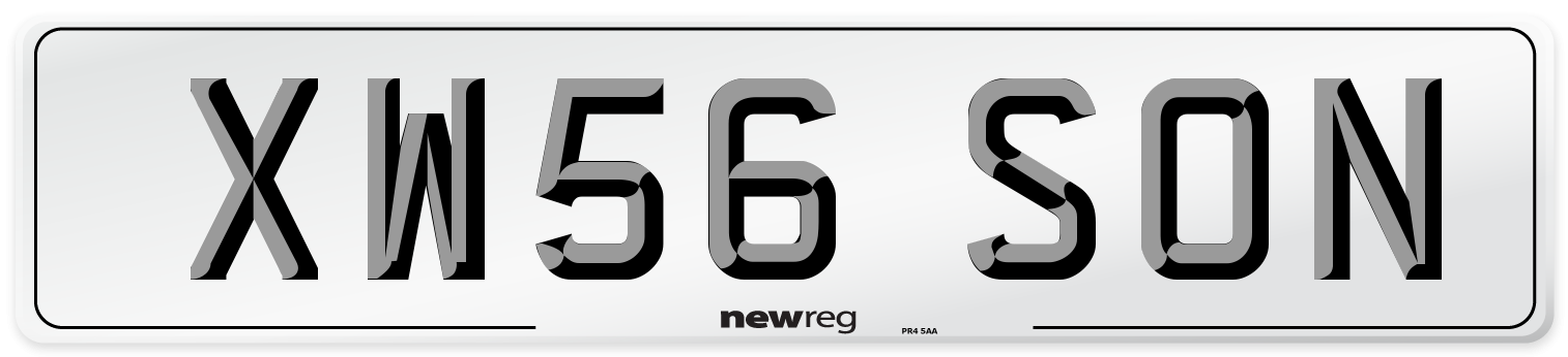 XW56 SON Number Plate from New Reg